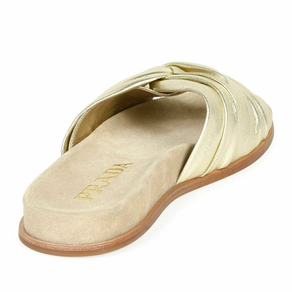 Prada Metallic Twisted Slide Sandals 39 - Picture 3 of 3